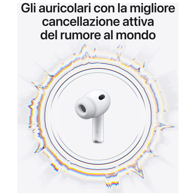 Apple MFHP4ZM-A AirPods Pro 3a Generazione Auricolari True Wireless Bluetooth 5.3 ANC Audio Spaziale IP57 autonomia 8h colore Bianco