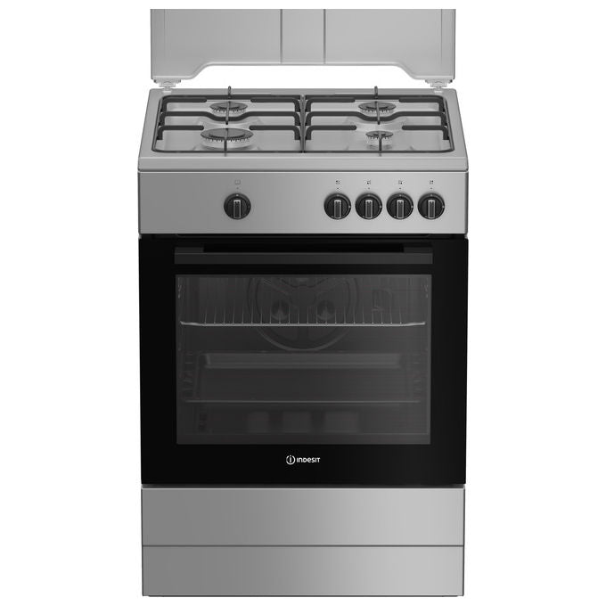 Indesit I6GGKMS Cucina a Gas 4 Fuochi Forno a Gas 64 L Libera Installazione SteamandClean Timer Classe A+ (85x60x60 cm) colore Silver
