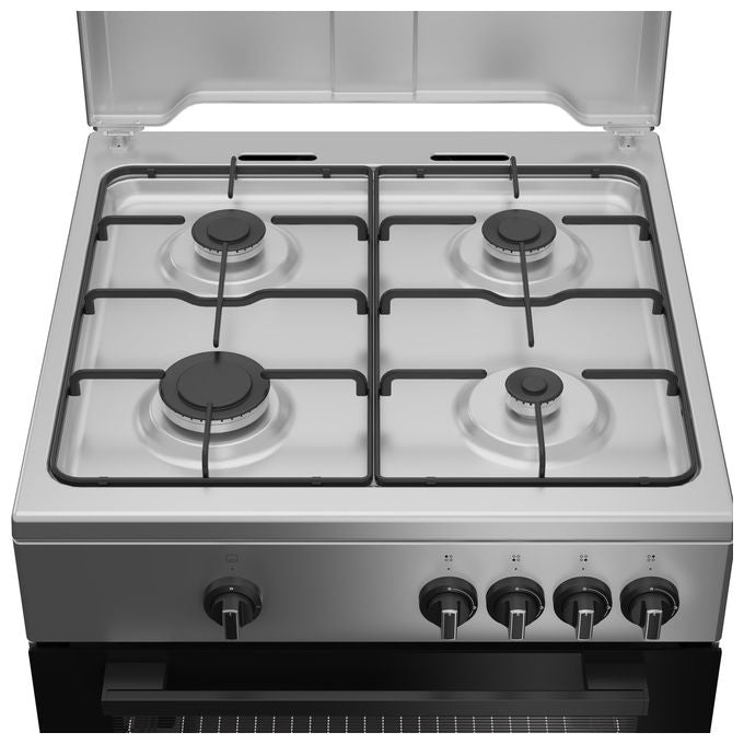 Indesit I6GGKMS Cucina a Gas 4 Fuochi Forno a Gas 64 L Libera Installazione SteamandClean Timer Classe A+ (85x60x60 cm) colore Silver
