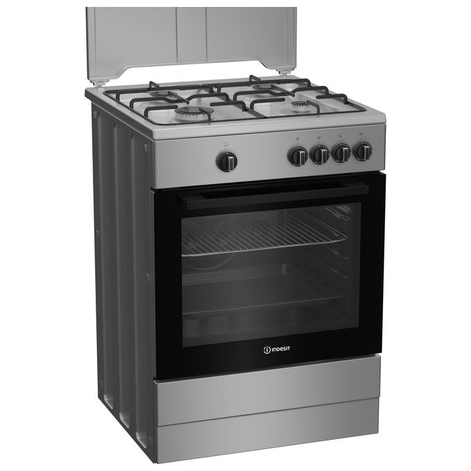 Indesit I6GGKMS Cucina a Gas 4 Fuochi Forno a Gas 64 L Libera Installazione SteamandClean Timer Classe A+ (85x60x60 cm) colore Silver