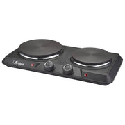 Ardes ARFOEL05 Focus Duo Fornello Elettrico 2 Piastre Ghisa 15 e 18 cm 2500W Termostato Regolabile colore Nero
