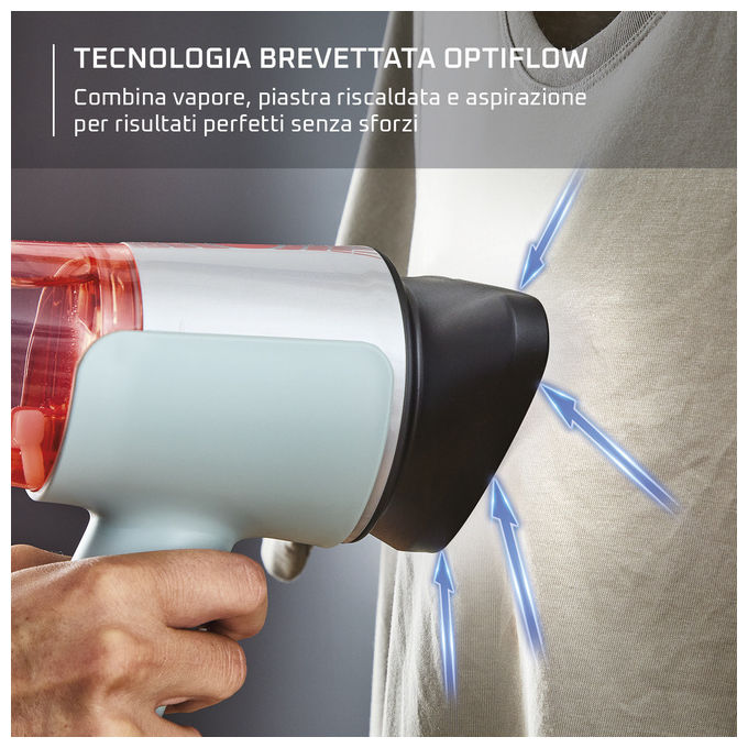 Rowenta DR9814F0 AeroSteam Stiratore Verticale Portatile 1400W OptiFlow Serbatoio 100ml colore Eucalipto