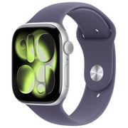 Apple Watch Series 11 GPS 46mm Cassa Alluminio Argento Sport Band Viola Nebbia