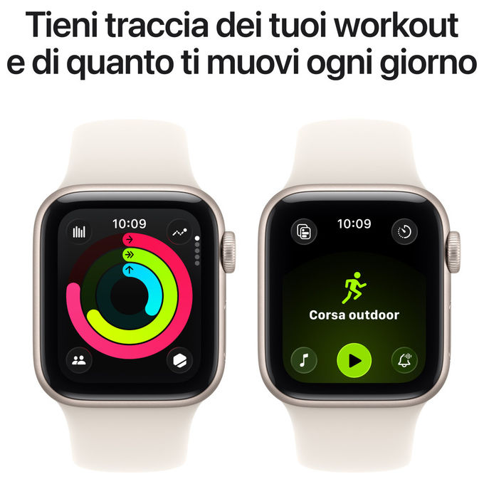 Apple Watch SE 3 GPS Cellular 40mm, Alluminio Galassia, Cinturino Sport Galassia S-M