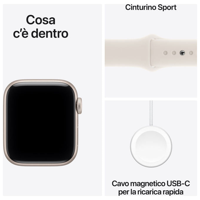 Apple Watch SE 3 GPS Cellular 40mm, Alluminio Galassia, Cinturino Sport Galassia S-M