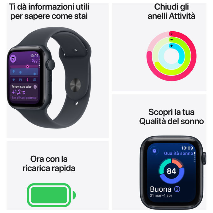 Apple Watch SE 3 GPS 40mm Cassa Alluminio Galassia con Sport Band