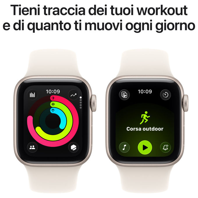 Apple Watch SE 3 GPS, 40mm, Alluminio Galassia con Sport Band Galassia