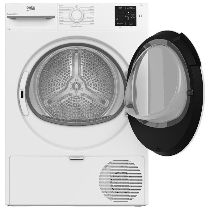 Beko BMT73EW Asciugatrice Pompa di Calore 7 Kg Classe D EcoGentle AquaWave 15 Programmi 64 dB (84,6x59,8x54,5 cm) colore Bianco