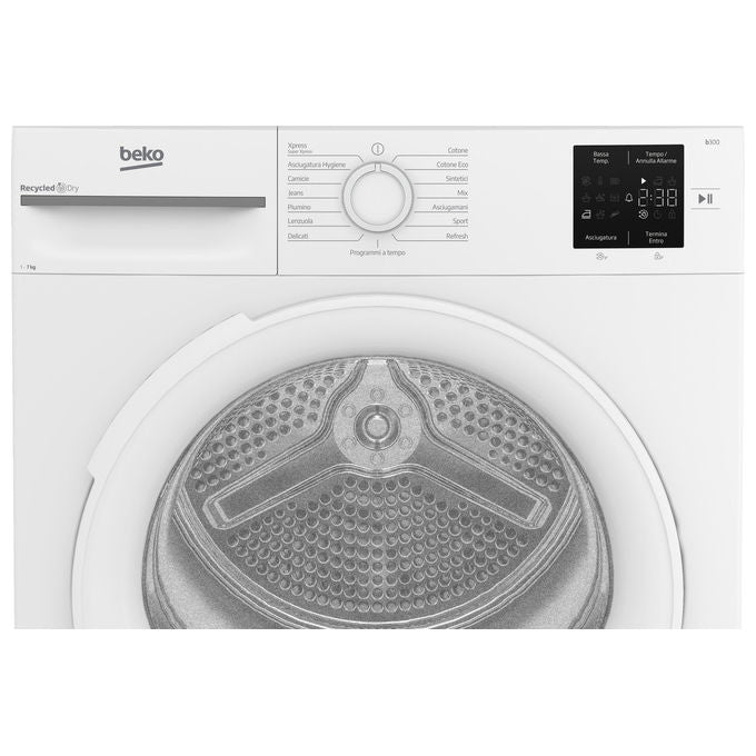 Beko BMT73EW Asciugatrice Pompa di Calore 7 Kg Classe D EcoGentle AquaWave 15 Programmi 64 dB (84,6x59,8x54,5 cm) colore Bianco