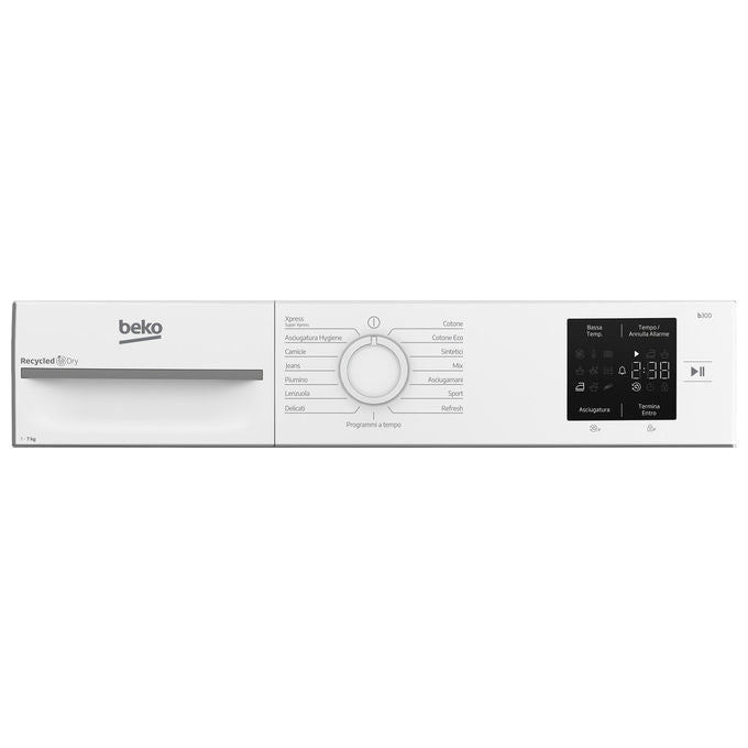 Beko BMT73EW Asciugatrice Pompa di Calore 7 Kg Classe D EcoGentle AquaWave 15 Programmi 64 dB (84,6x59,8x54,5 cm) colore Bianco