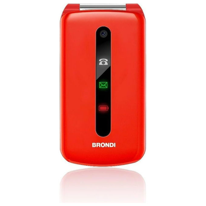 Brondi Maxy, Telefono Cellulare Rosso con Flip Attivo, Dual SIM, Type-C