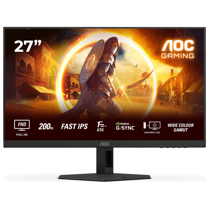 AOC 27G4HRE G4 Monitor Gaming 27'' Full HD Fast IPS 200 Hz 1 ms HDR10 G-Sync Altoparlanti colore Nero Rosso