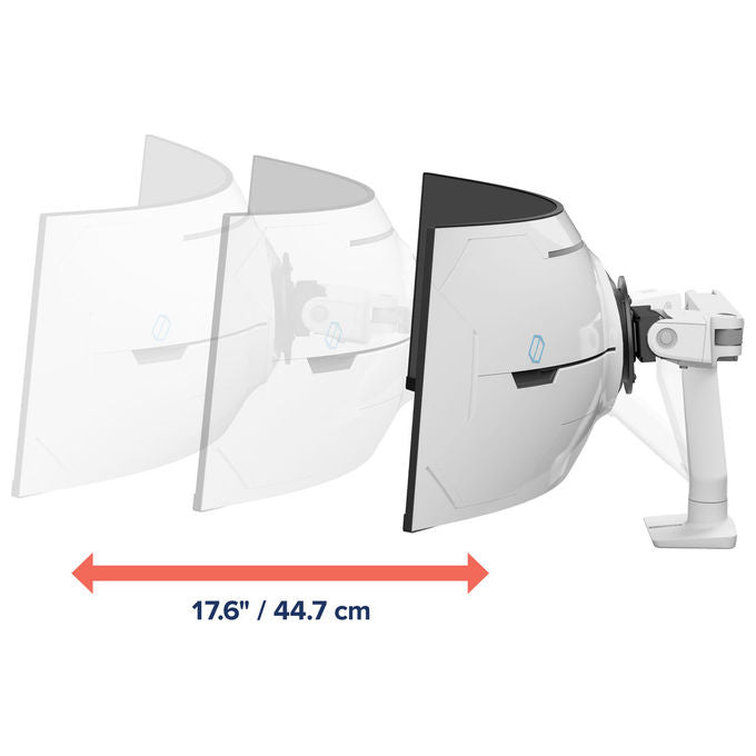 Ergotron 45-693-216 HX Braccio Porta Monitor da Scrivania 57'' VESA 75x75 100x100 mm 17 Kg gestione cavi colore Bianco