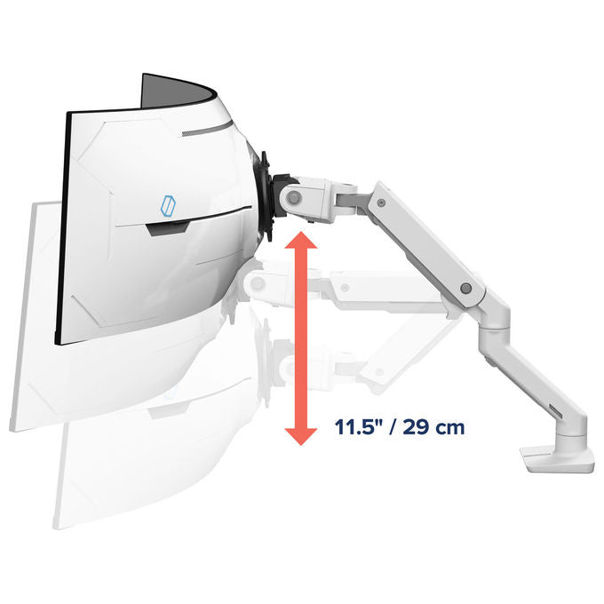 Ergotron 45-693-216 HX Braccio Porta Monitor da Scrivania 57'' VESA 75x75 100x100 mm 17 Kg gestione cavi colore Bianco
