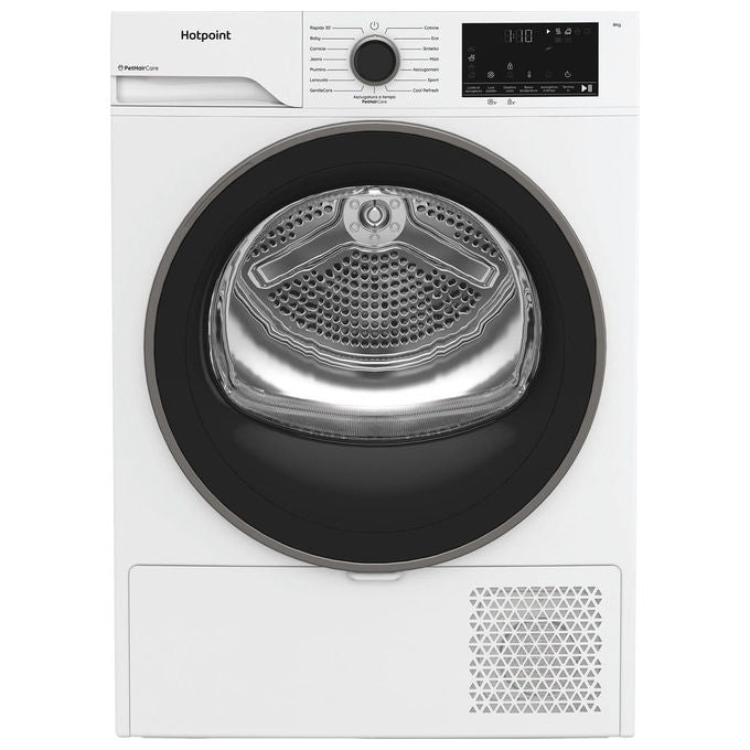 Hotpoint HPT83DBSIT Délica Asciugatrice Pompa di Calore 8 Kg Classe D EasyIron PetHair Care 64 dB (85x60x55 cm) colore Bianco