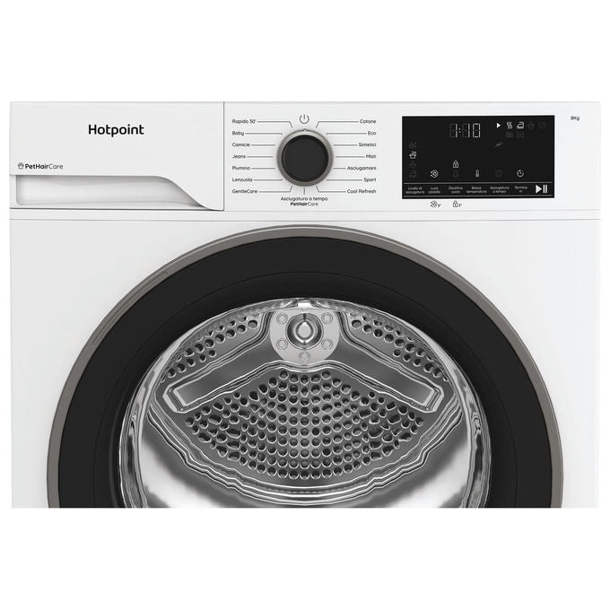 Hotpoint HPT83DBSIT Délica Asciugatrice Pompa di Calore 8 Kg Classe D EasyIron PetHair Care 64 dB (85x60x55 cm) colore Bianco