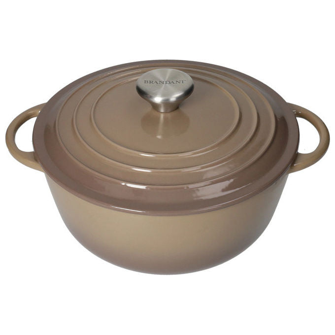 Brandani Casseruola Cocotte Tortora 3 Litri Ghisa Smaltata Diametro 22 cm