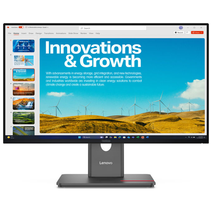 Lenovo ThinkVision P24QD-40, Monitor LED 23.8'', Quad HD, Nero