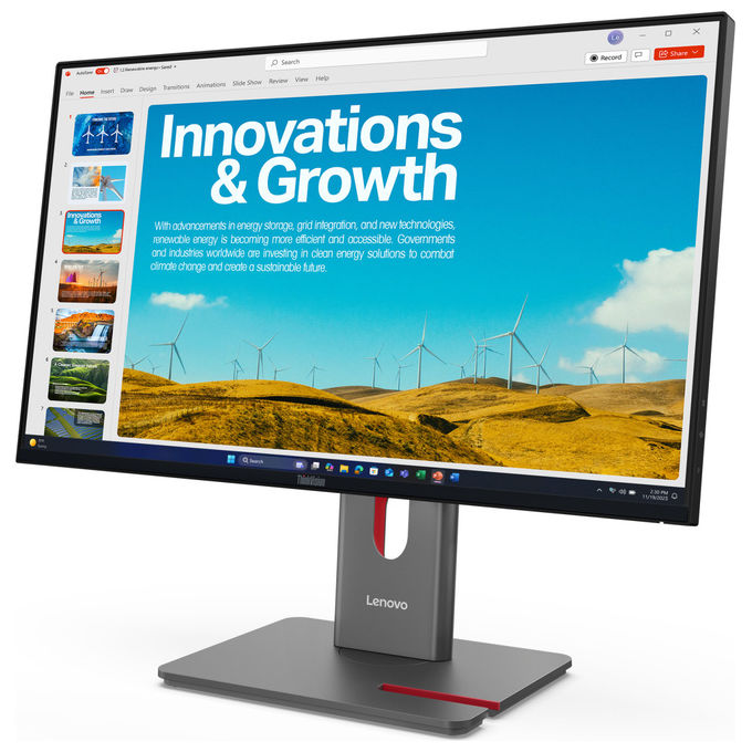Lenovo ThinkVision P24QD-40, Monitor LED 23.8'', Quad HD, Nero