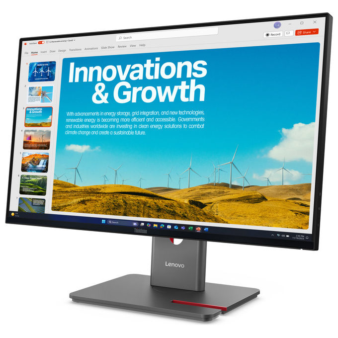 Lenovo ThinkVision P24QD-40, Monitor LED 23.8'', Quad HD, Nero