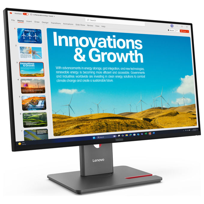 Lenovo ThinkVision P24QD-40, Monitor LED 23.8'', Quad HD, Nero