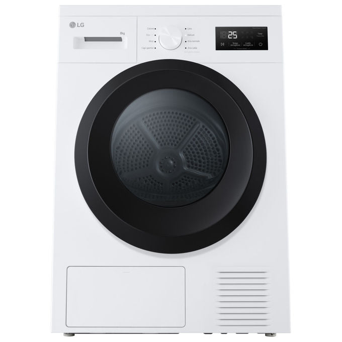 LG RNA1008NWK Asciugatrice Pompa di Calore 8 Kg Classe D 8 Programmi Sensore Asciugatura (85x60x60 cm) colore Bianco