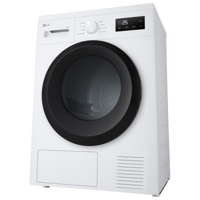 LG RNA1008NWK Asciugatrice Pompa di Calore 8 Kg Classe D 8 Programmi Sensore Asciugatura (85x60x60 cm) colore Bianco