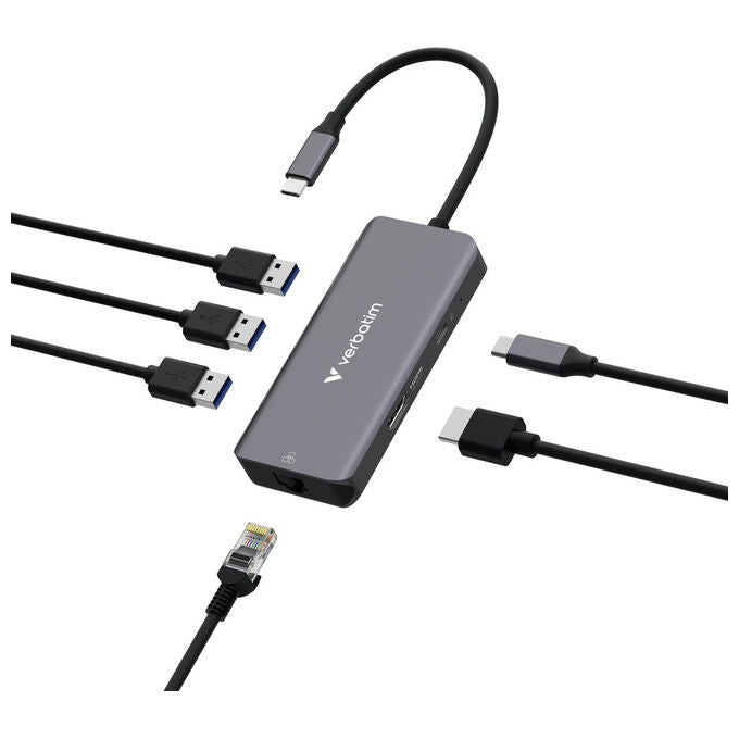 Verbatim, Hub USB-C 3.2 Gen 1, Multiport, Grigio