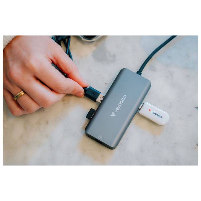 Verbatim, Hub USB-C 3.2 Gen 1, Multiport, Grigio