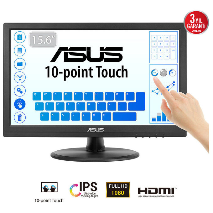 ASUS Touch VT169HE Monitor PC 15.6'' Full HD LED Touchscreen Nero