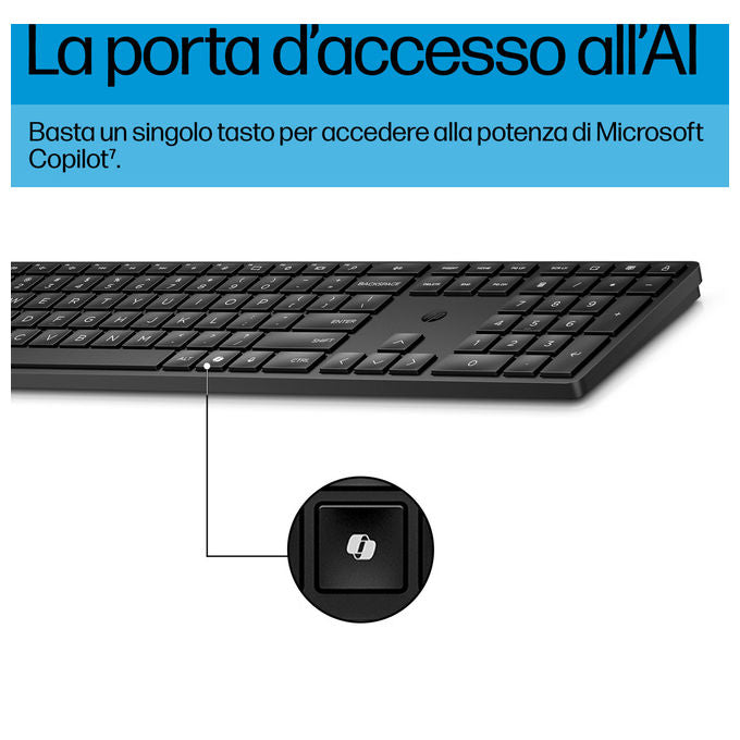 Hp KIT_ Tastiera e Mouse Wireless 655 Nero