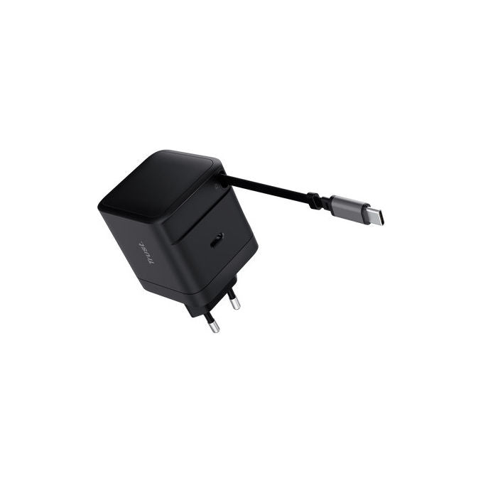 Trust Maxo Caricabatteria USB-C PD 65W Cavo Retrattile Nero