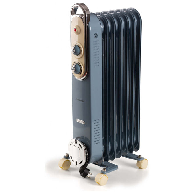 Ariete, Radiatore ad Olio Vintage 8250, 1500W, 7 Elementi Riscaldanti, Celeste