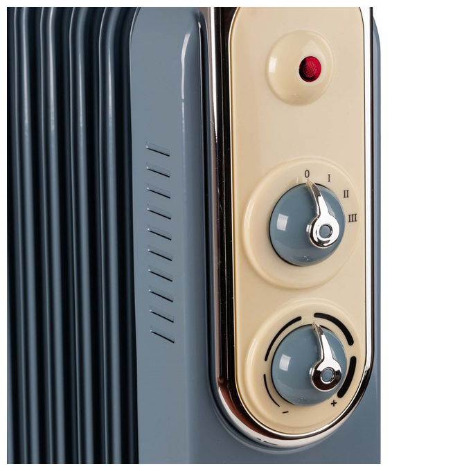 Ariete, Radiatore ad Olio Vintage 8250, 1500W, 7 Elementi Riscaldanti, Celeste