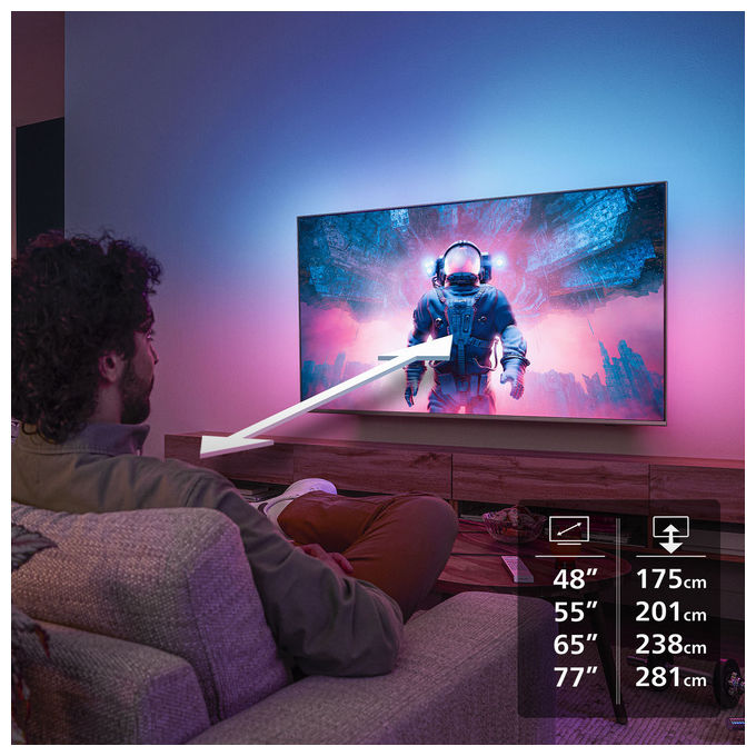 Philips TV OLED 65OLED770 4K UHD 65 Pollici Ambilight Smart TV