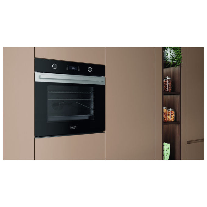 Hotpoint Ariston HAOI78PU0SXA, Forno Elettrico Multifunzione da Incasso, 73 L, Nero Acciaio