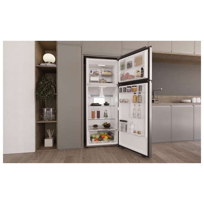 Haier HPR5718DNMX Frigorifero Doppia Porta Capacita' 464L Altezza 185cm Classe D 38dB colore Acciaio inox (70x185x69.5 cm)