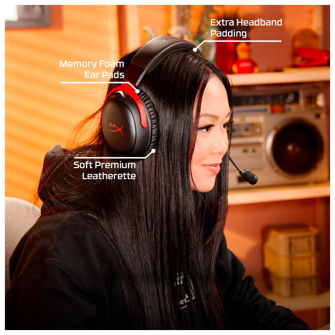 HyperX Cuffie Gaming Wireless Cloud III S Nero Rosso