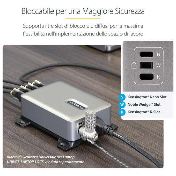 StarTech.com, Caricatore USB-C, 4 Porte, 240W, Porta Singola 140W EPR, PD 3.1, Grigio