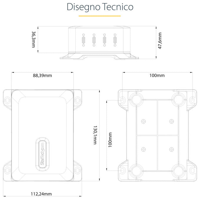 StarTech.com, Caricatore USB-C, 4 Porte, 240W, Porta Singola 140W EPR, PD 3.1, Grigio