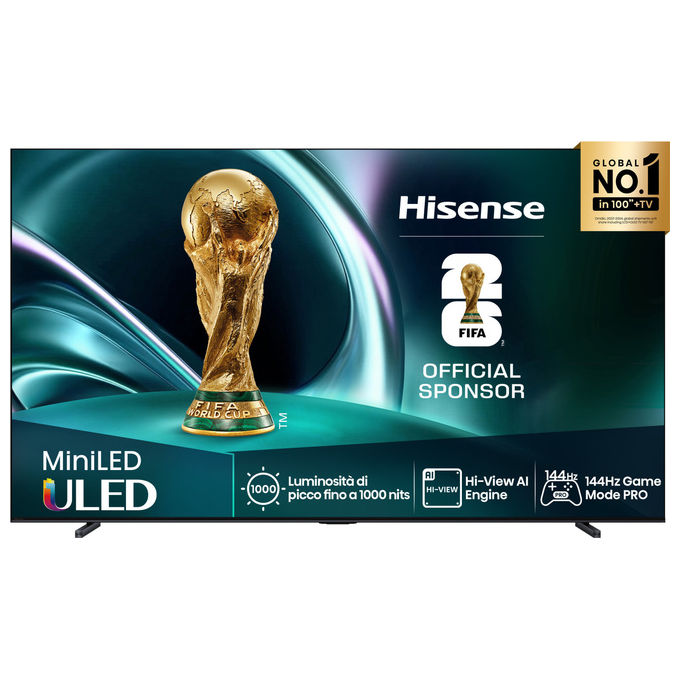 Hisense, TV Smart 4K Ultra HD 85U7Q, Mini LED, Wi-Fi, Nero