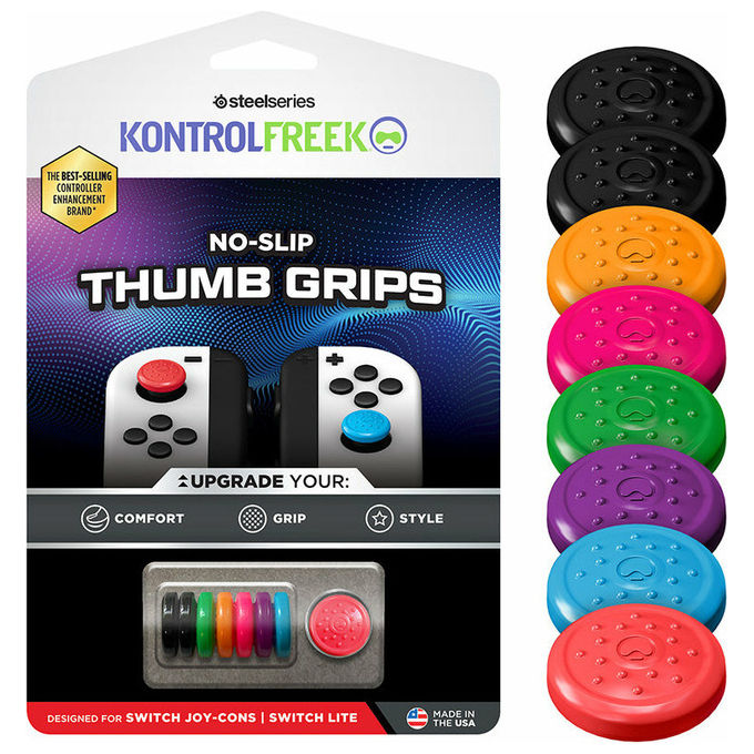 KontrolFreek Impugnature Joystick Analogico Nintendo Switch Joy-Con 8 pezzi Nero Blu Verde