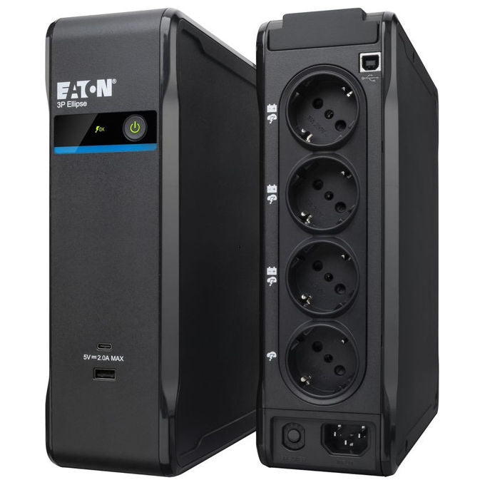 Eaton, Gruppo di Continuita' 0.9 kVA, UPS Standby con 4 Prese AC, Nero