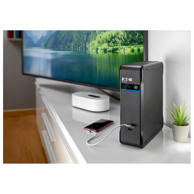Eaton, Gruppo di Continuita' 0.9 kVA, UPS Standby con 4 Prese AC, Nero