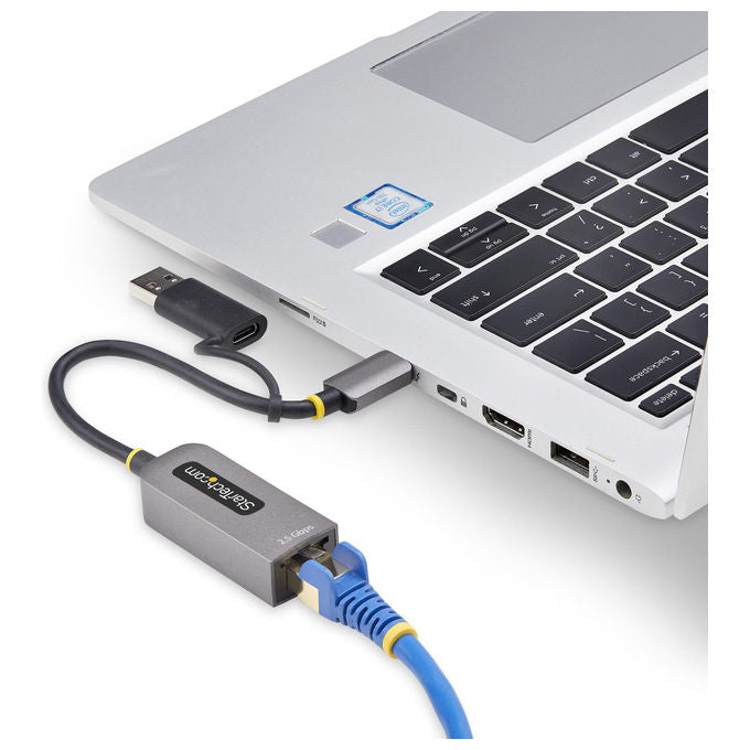 StarTech.com U2GA-USB-C-ETHERNET Adattatore di Rete USB-C a RJ45 2.5GbE NBASE-T con Adattatore USB-A incluso colore Grigio
