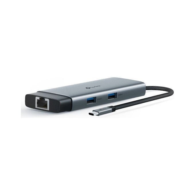 TP-Link UH6120C – Hub USB-C 6-in-1, HDMI 4K@60Hz, LAN Gigabit, Power Delivery 100W, 2x USB-A + 2x USB-C 3.2, colore Grigio
