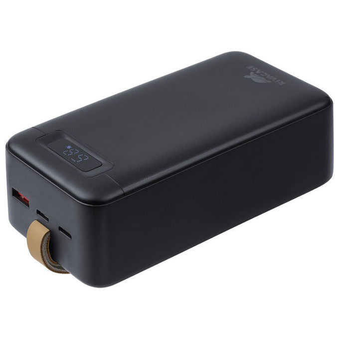 Rivacase VA1084 Powerbank 40000 mAh 148 Wh PD 65W Quick Charge 3.0 Display LCD 2x USB-C colore Nero