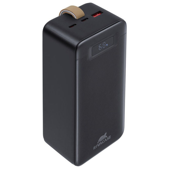 Rivacase VA1084 Powerbank 40000 mAh 148 Wh PD 65W Quick Charge 3.0 Display LCD 2x USB-C colore Nero