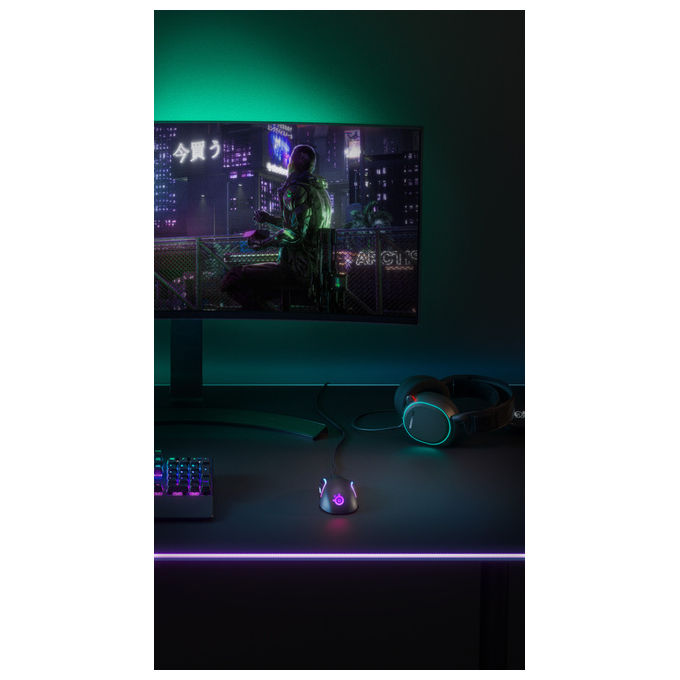 Steelseries Rival 5 Mouse da Gioco 18000 DPI 9 Pulsanti Programmabili Ultraleggero