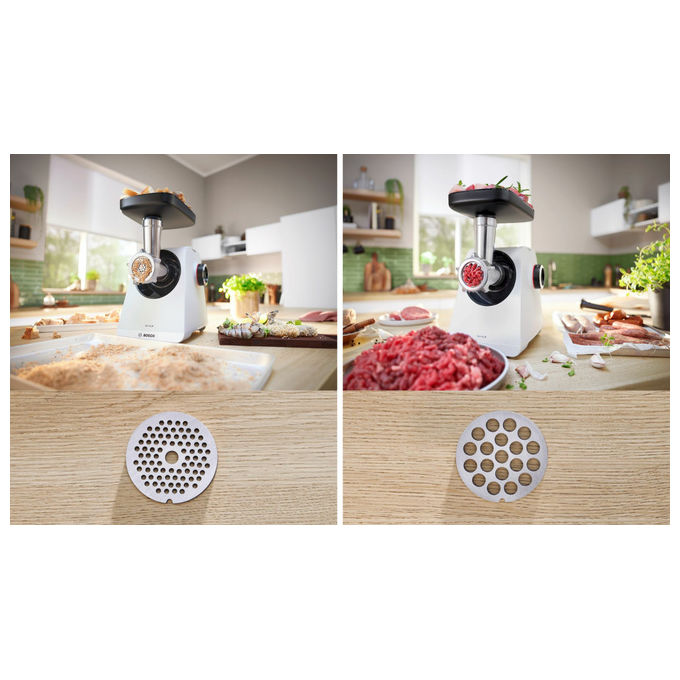 Bosch MFWS420W Serie 4 Tritacarne elettrico 1300 W 2 velocita' funzione inversa 2.5 Kg-min colore Bianco